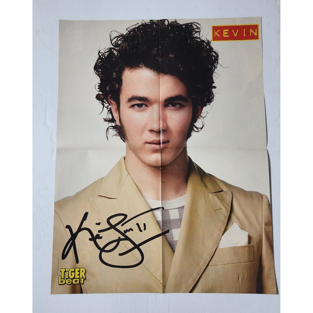 Kevin Jonas Brothers Nick Joe Double-Sided Vintage Poster Clipping Tiger Beat